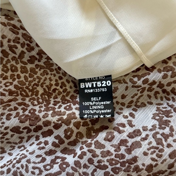 POL Leopard Print Lace Trim Blouse - Brown and Cream - Picture 5 of 6